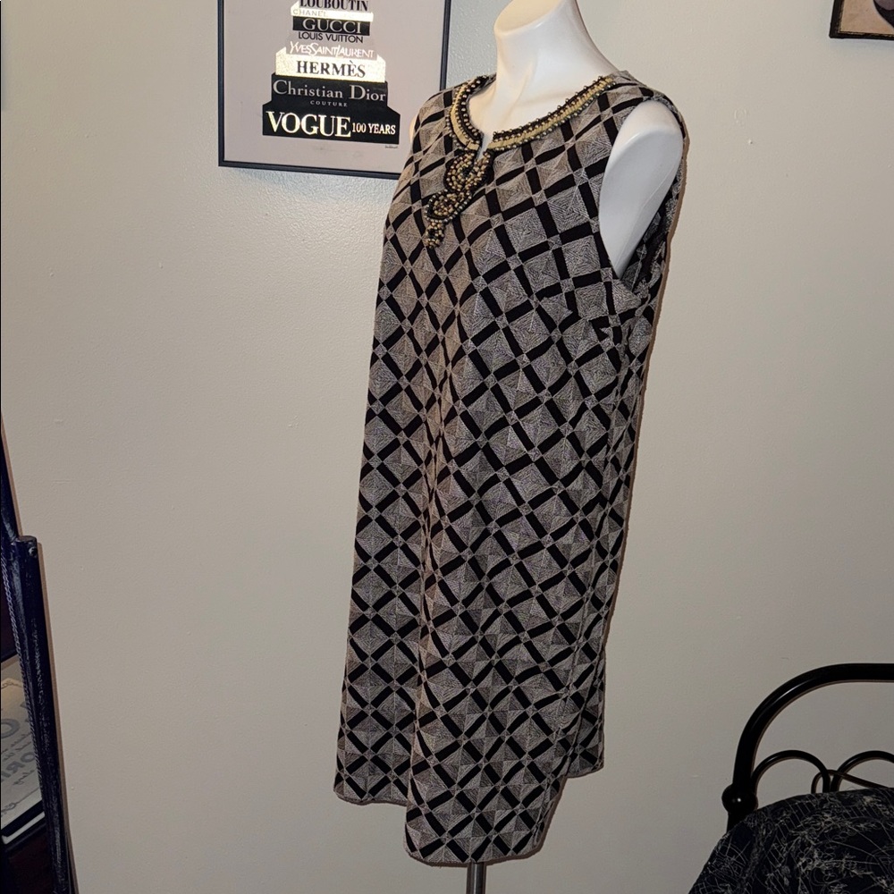 Ellen Tracy Elegant Geometric Patterned Dress - image 3